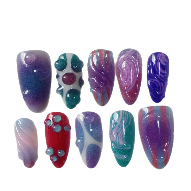 Artistic Cartoon-Themed Press-On Nail Art Set Stornfield
