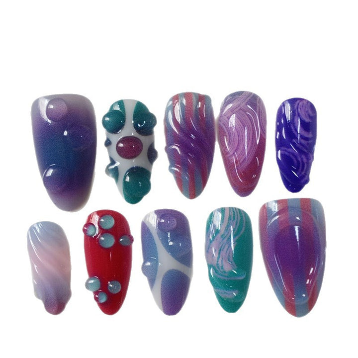 Artistic Cartoon-Themed Press-On Nail Art Set Stornfield