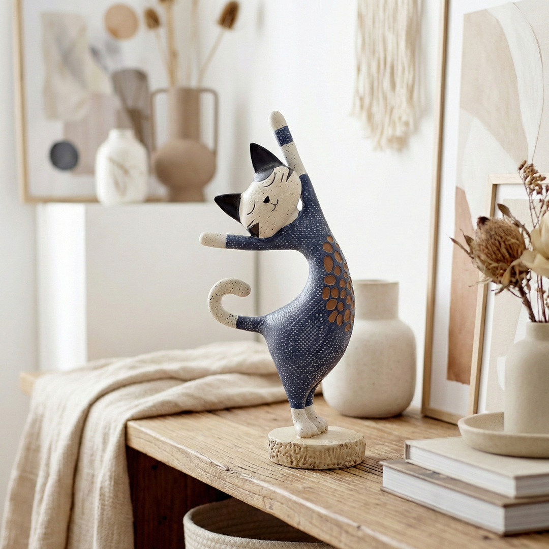 Artistic cat figurine in vibrant design Stornfield