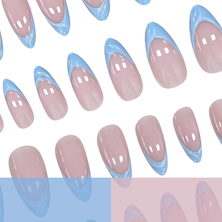 Elegant Almond-Shaped French Tip Nail Enhancements Stornfield