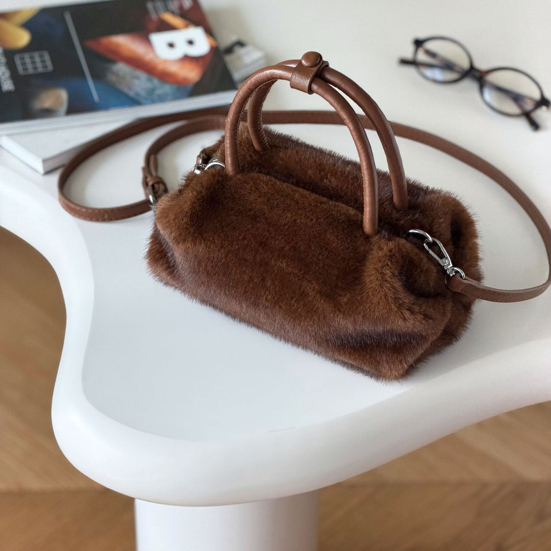 Cozy Faux Fur Handheld Purse