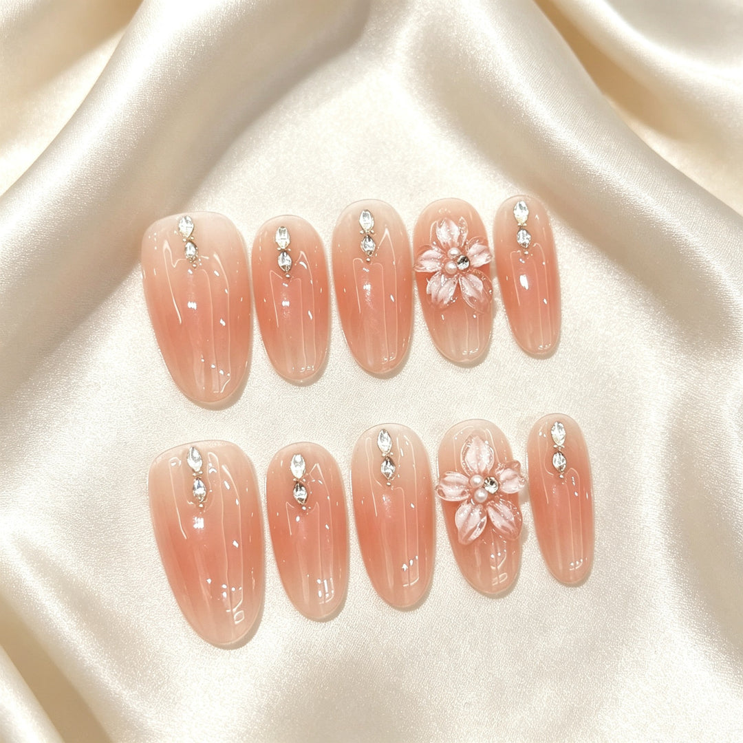 Decorative Floral Accent Press-On Nail Art
