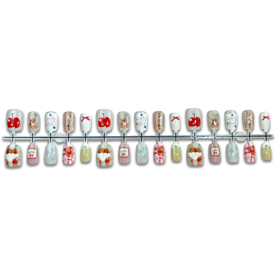 Artistic Hand-Painted Press-On Nail Art Set