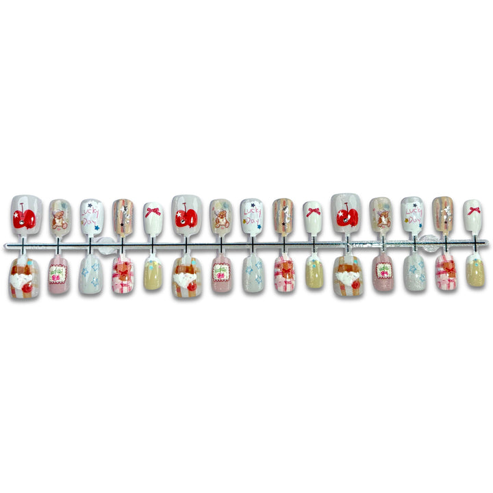 Artistic Hand-Painted Press-On Nail Art Set