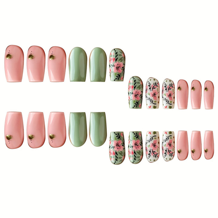 Botanical Floral Press-On Nail Art Stornfield