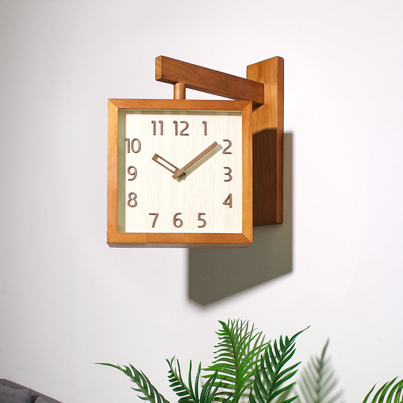 Stornfield | Two-Sided Corner Wall Wooden Analog Clock