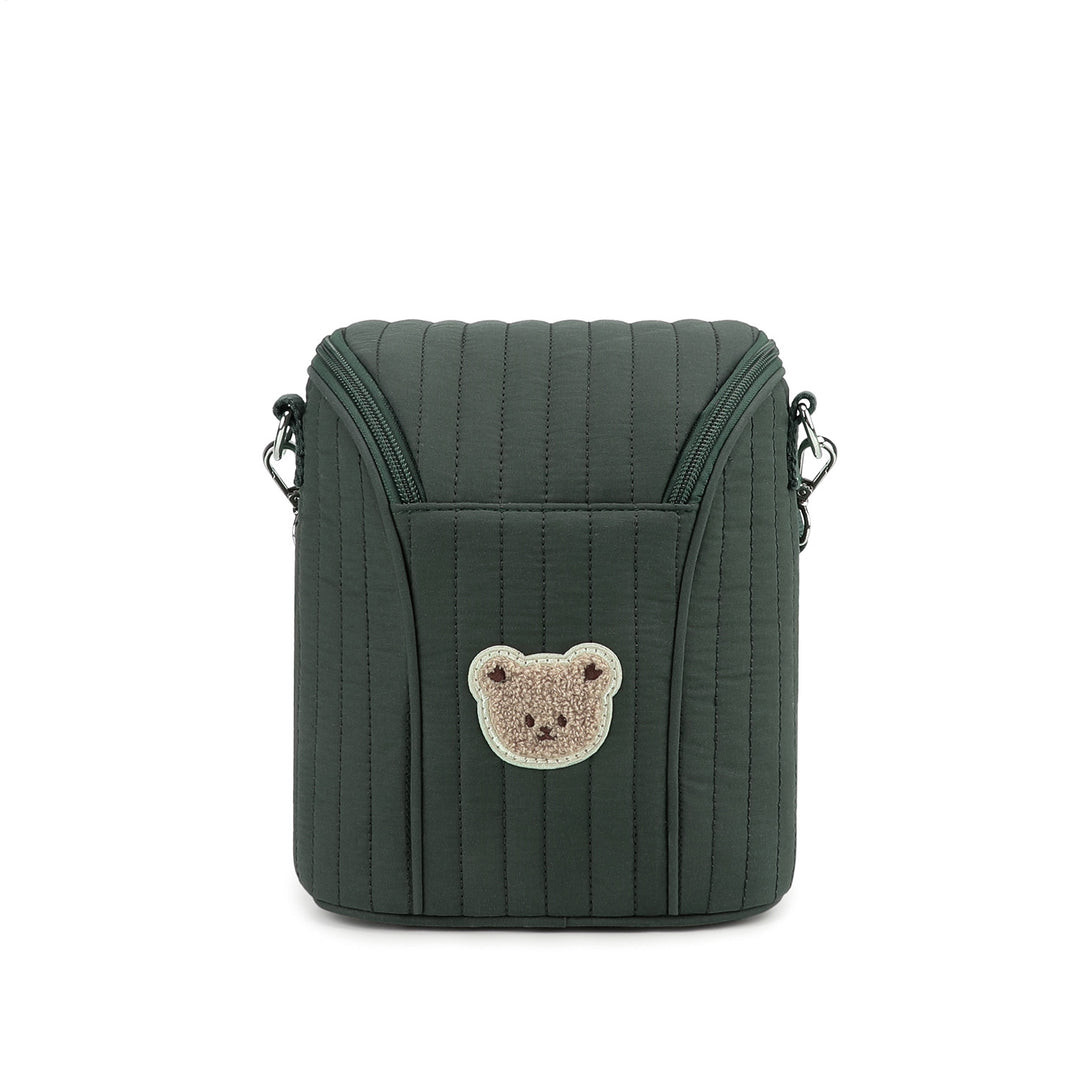 Fashionable Shoulder Bag with Quilted Design and Cute Bear Motif Stornfield