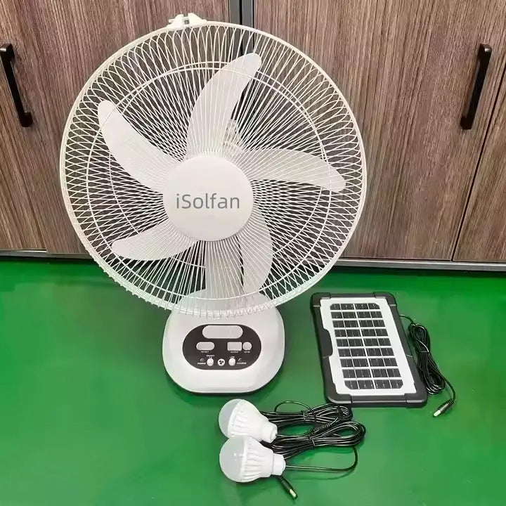 Ladies solar powered fan with digital control and USB connection Stornfield