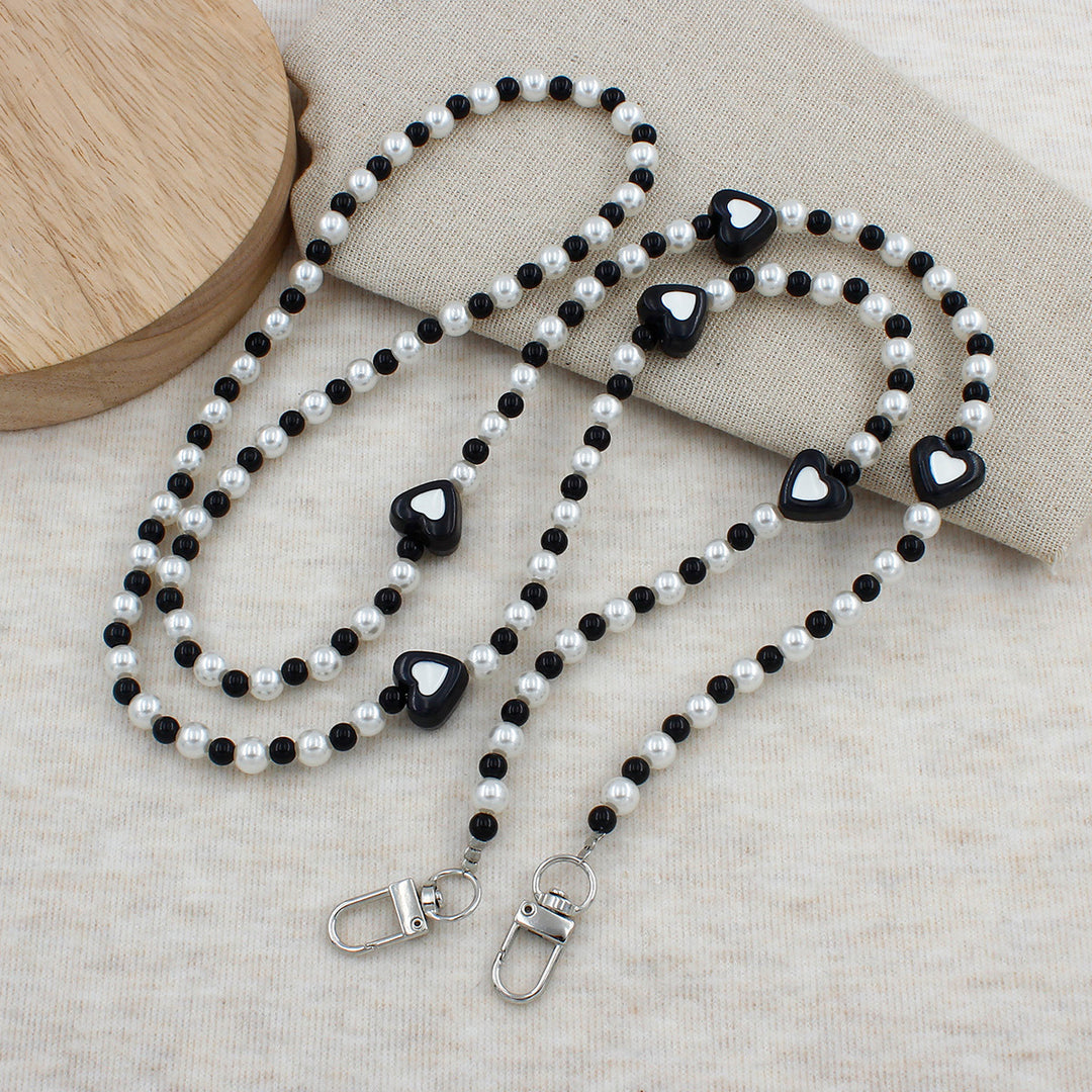 Heart-Embellished Beaded Eyewear Chain Stornfield