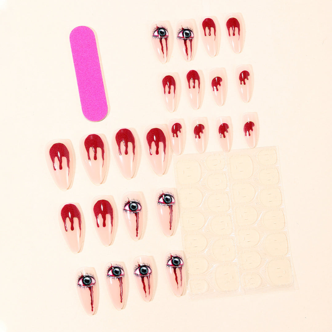 Horror Eye-Inspired Stiletto Nail Art Extensions Stornfield