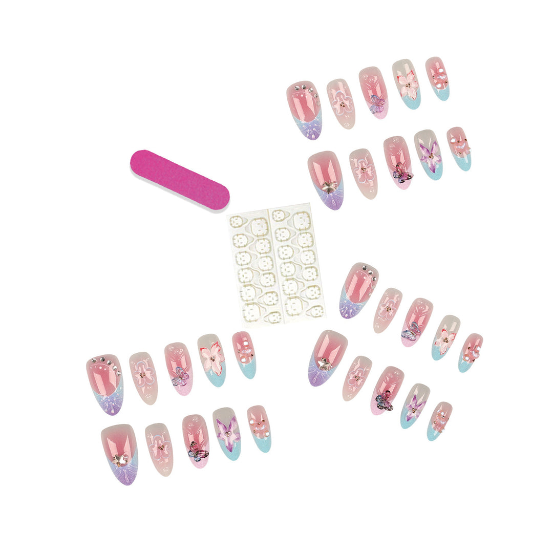 Floral Acrylic Press-On Nail Art Set