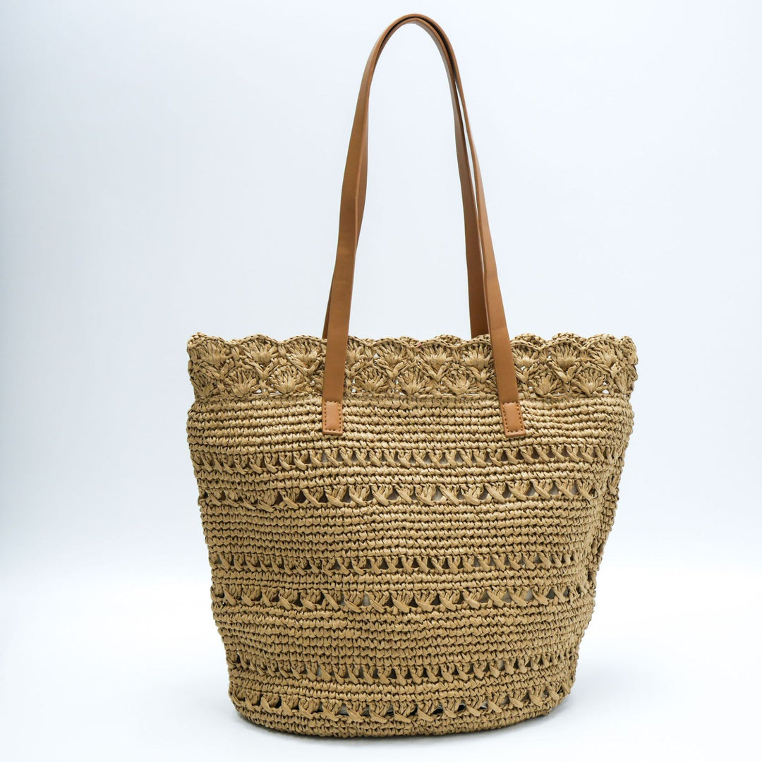 Handwoven tote bag with floral details Stornfield