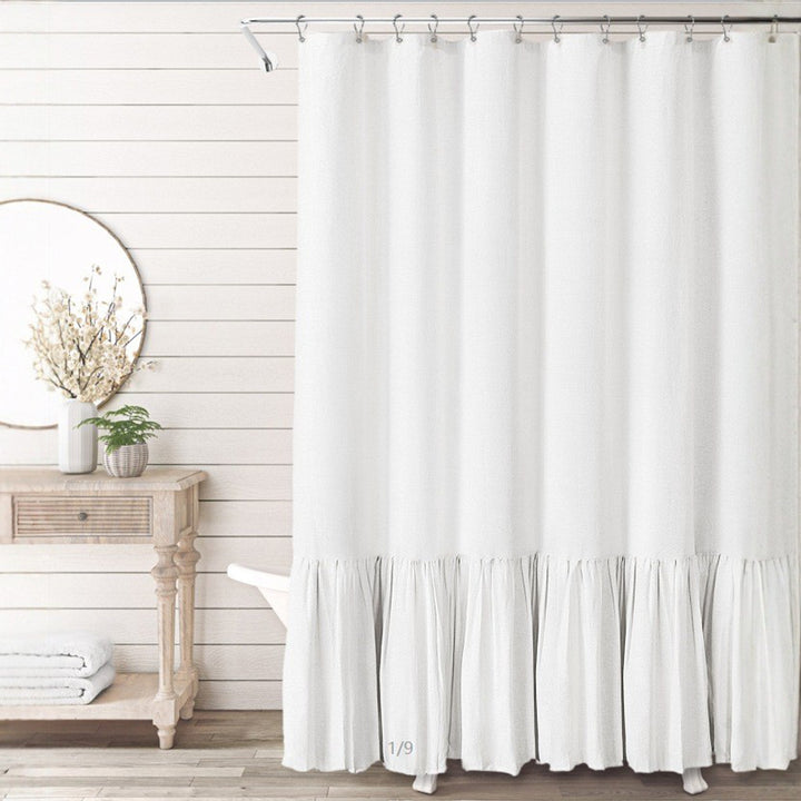 Ruffled Textured Shower Curtain Stornfield
