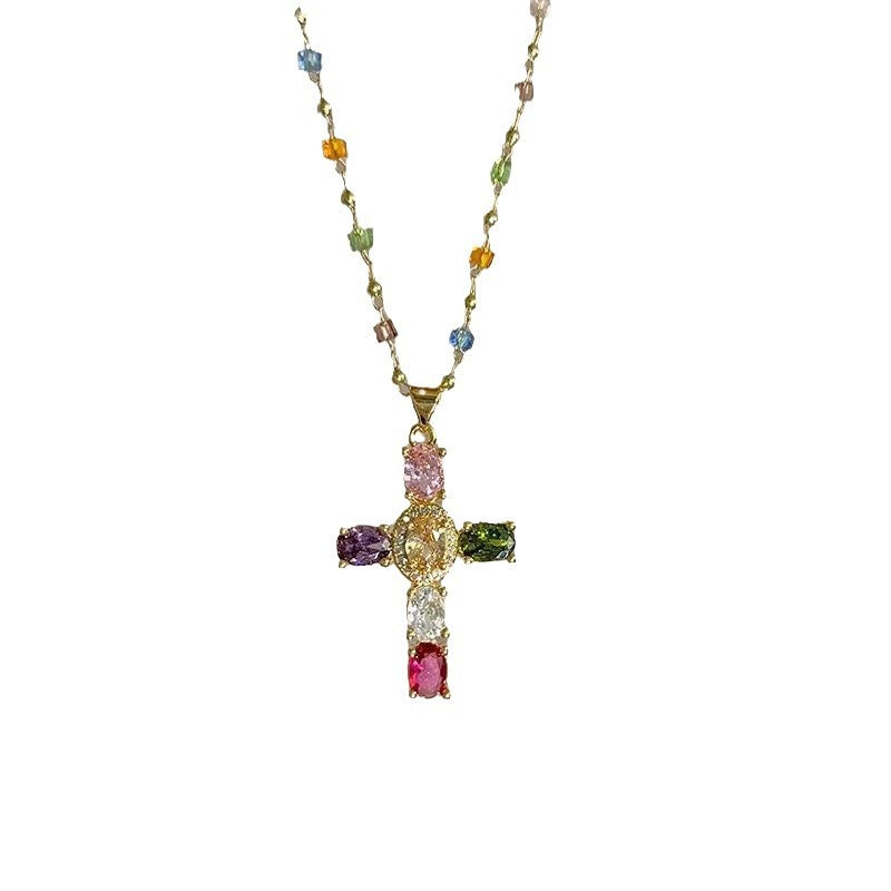 Creative Beaded Cross Necklace Stornfield