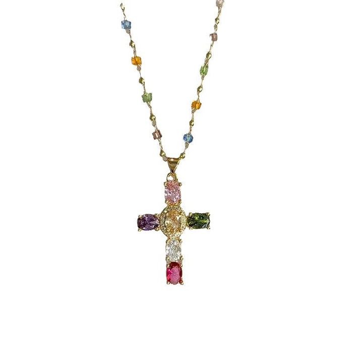 Creative Beaded Cross Necklace Stornfield