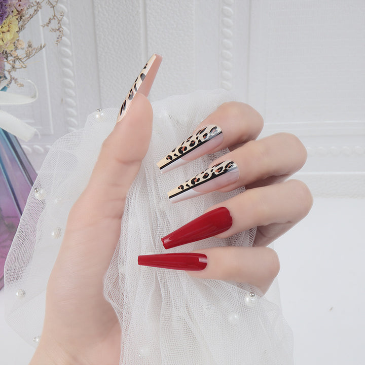 Leopard Print and Glossy Press-On Nail Set Stornfield