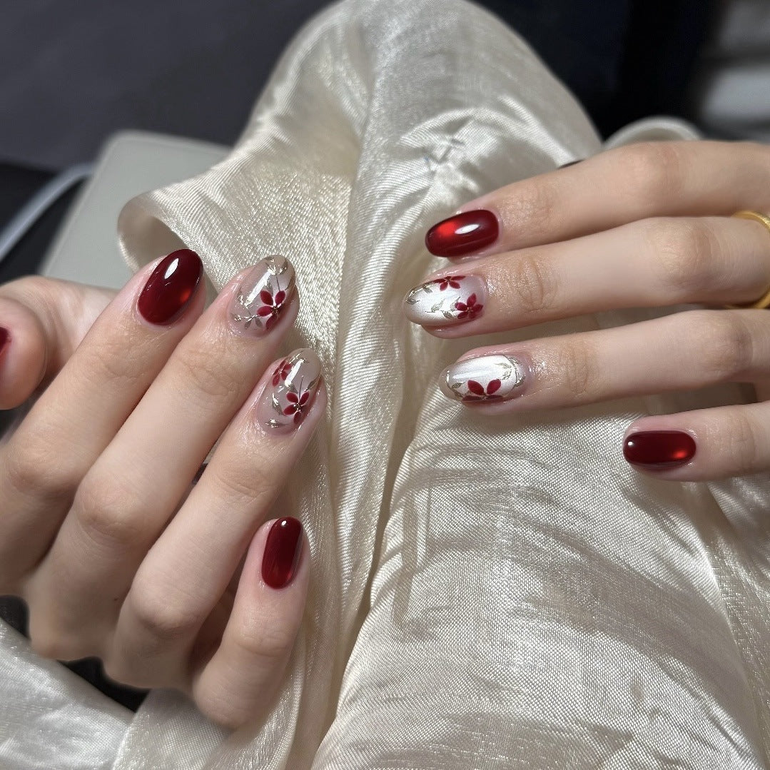 Floral Design Press-On Nail Set 1790745510