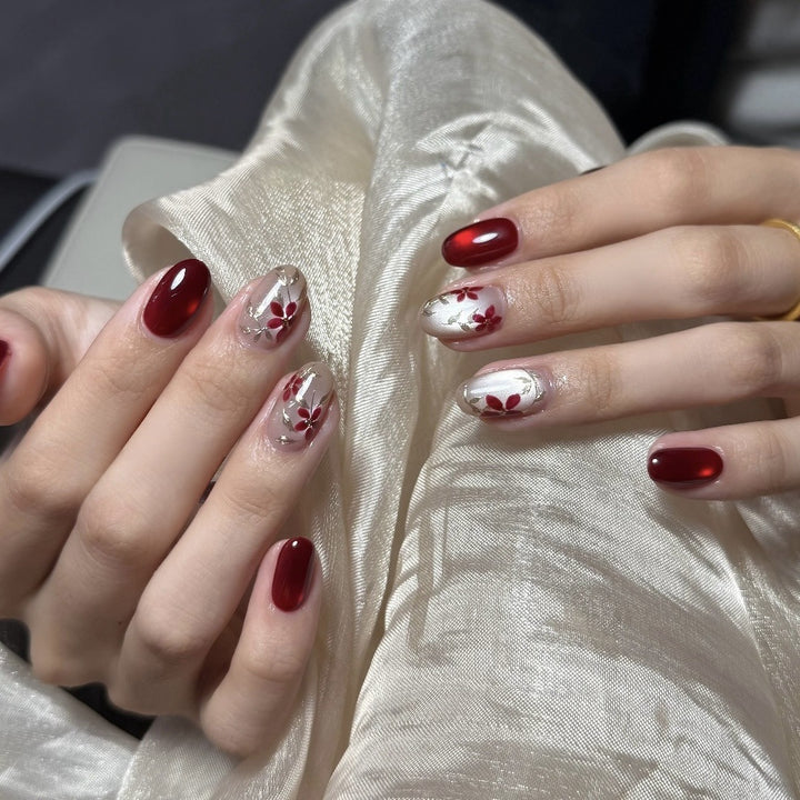 Floral Design Press-On Nail Set 1790745510