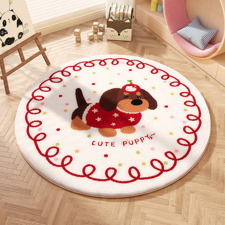 Playful Bow-Patterned Round Area Rug
