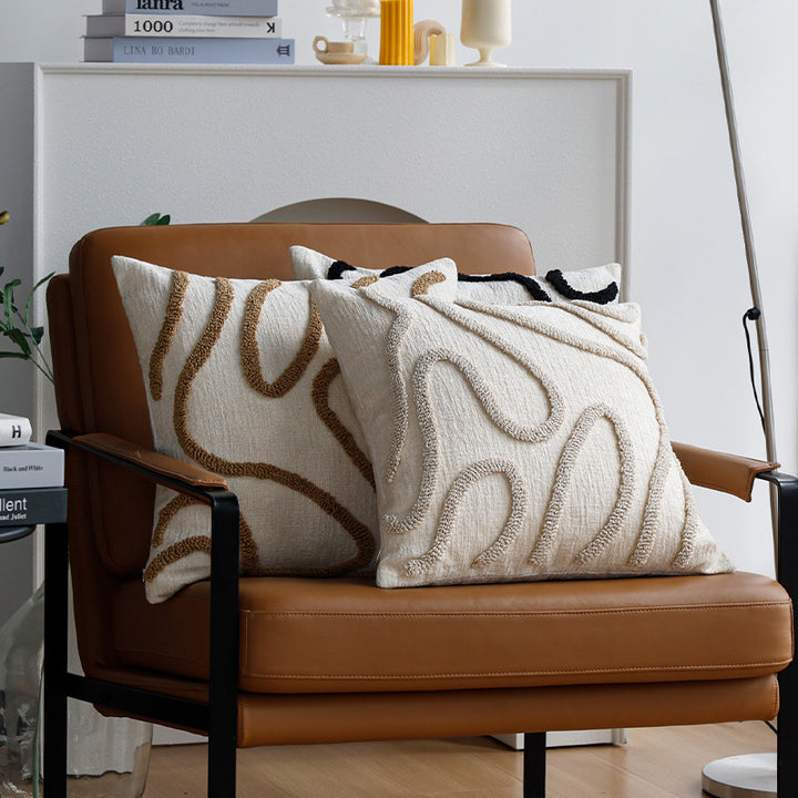 Decorative cushion with artistic surface pattern