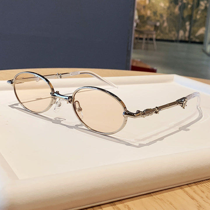 Women's fashionable glasses with elegant metal frame and lightly tinted lenses Stornfield