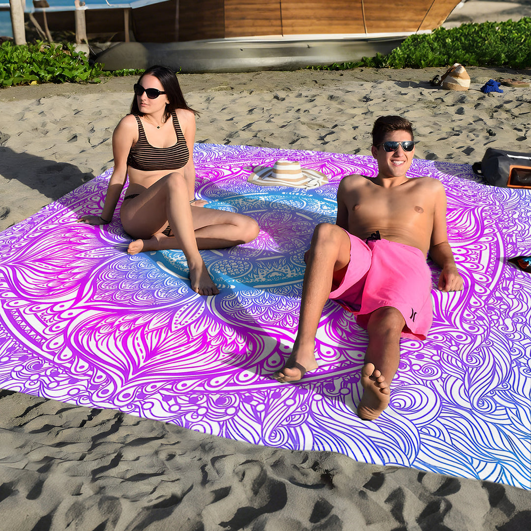 Mandala Design Beach Mat Stornfield