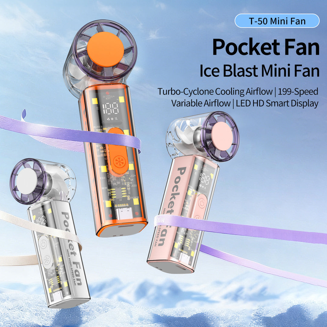 Women Portable High-Speed Mini Fan with LED Display Stornfield