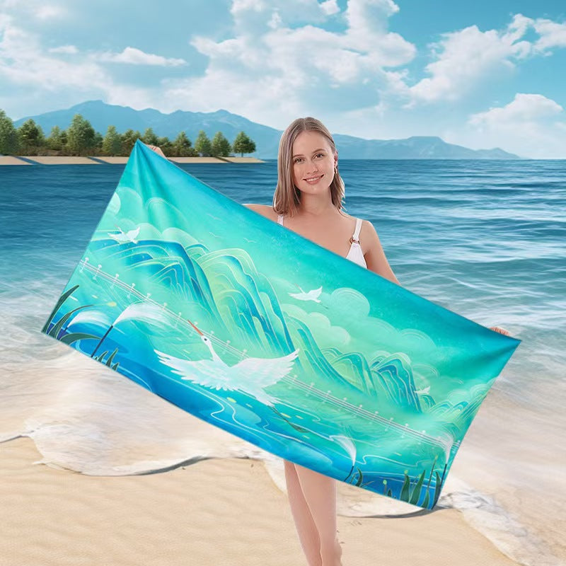 Ladies beach towel with maritime stripe pattern Stornfield