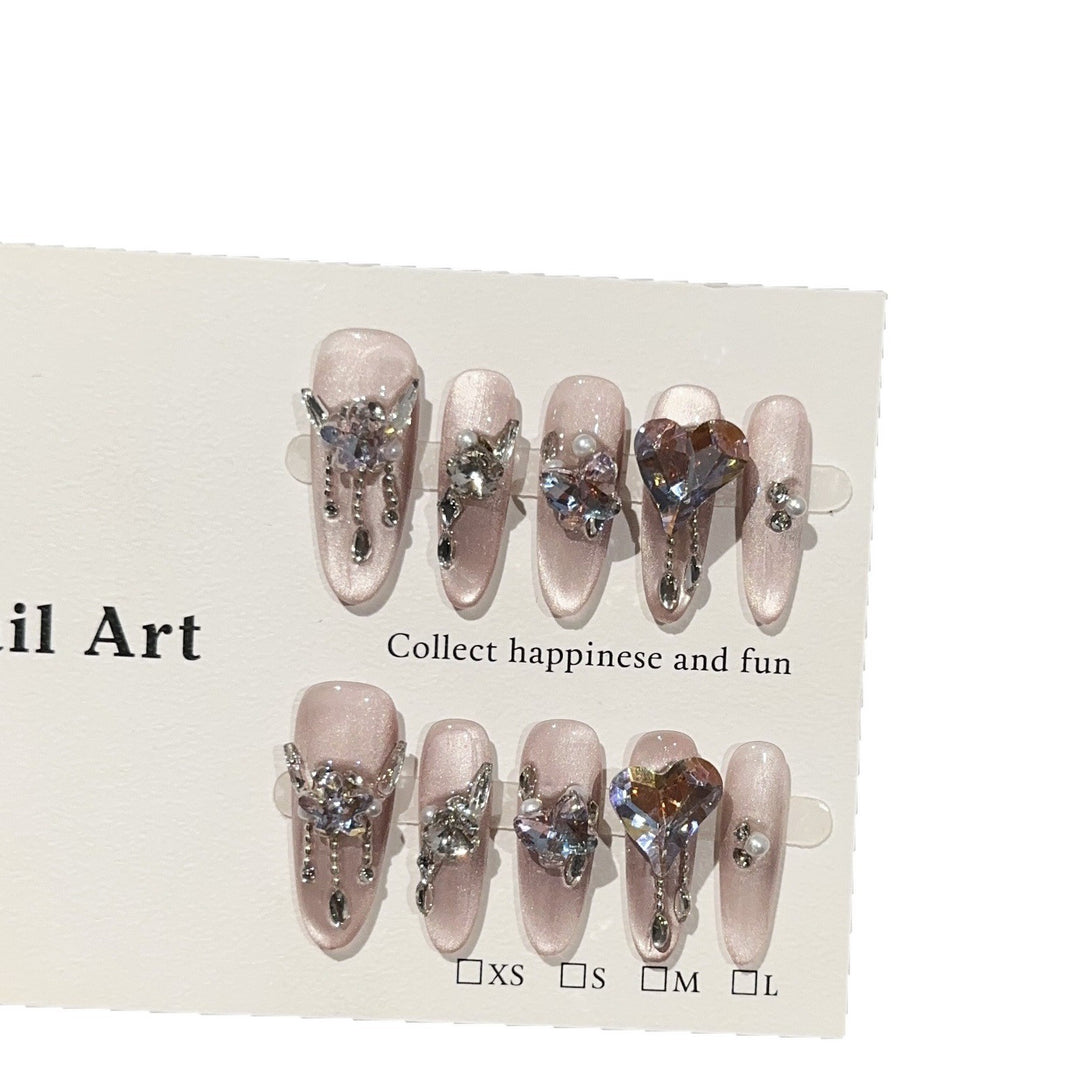Glamorous Rhinestone Accented Press-On Nail Art Set