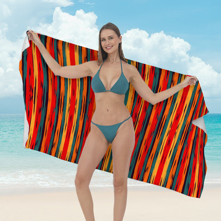 Beach towel with vibrant tropical plant motif Stornfield