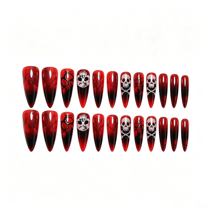Artificial nail set with Halloween designs and elegant accents Stornfield