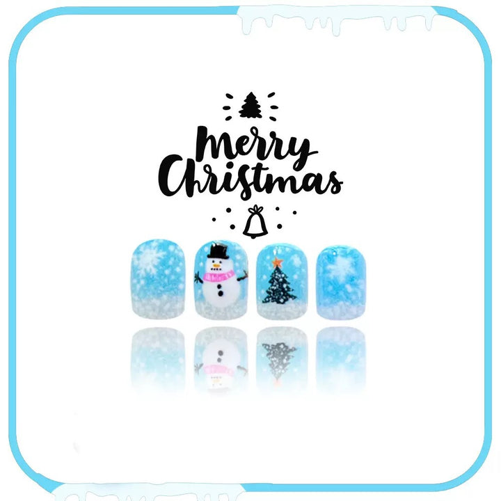 Artificial nail set with winter motifs and festive accents Stornfield