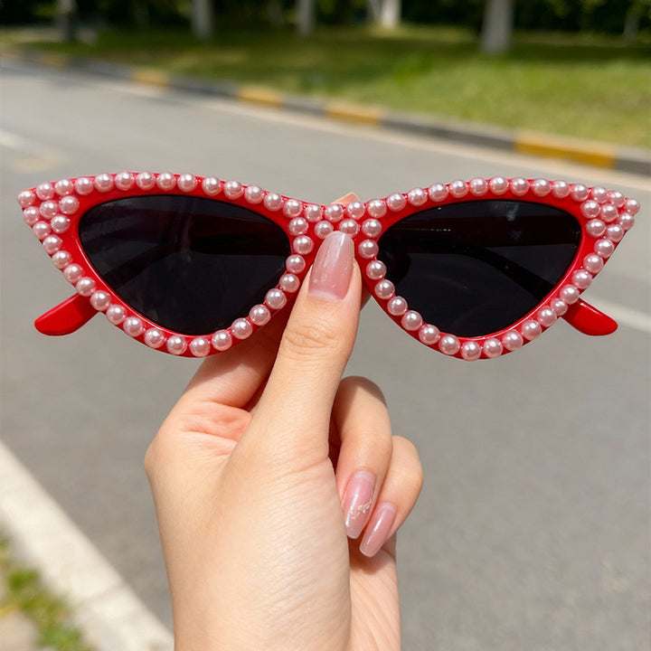 Pearl-Embellished Cat Eye Sunglasses Stornfield