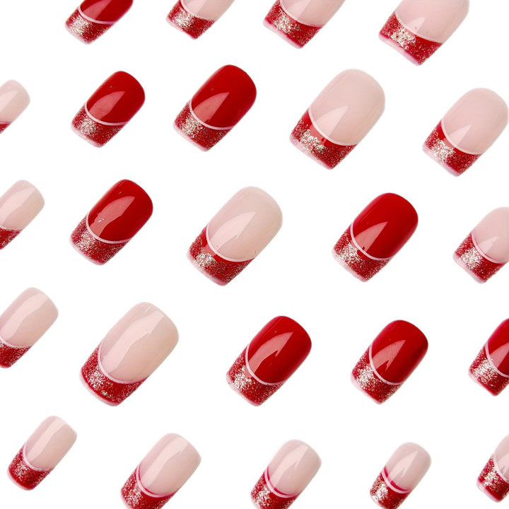 Artificial nails in elegant glitter French design Stornfield