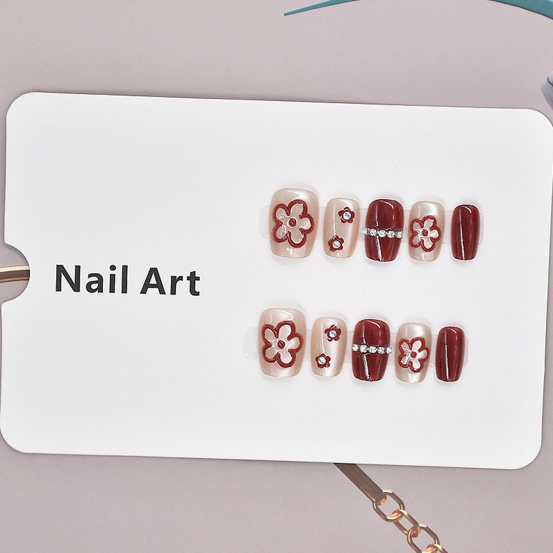 Floral Decorative Press-On Nail Set Stornfield