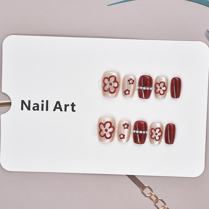 Floral Decorative Press-On Nail Set Stornfield