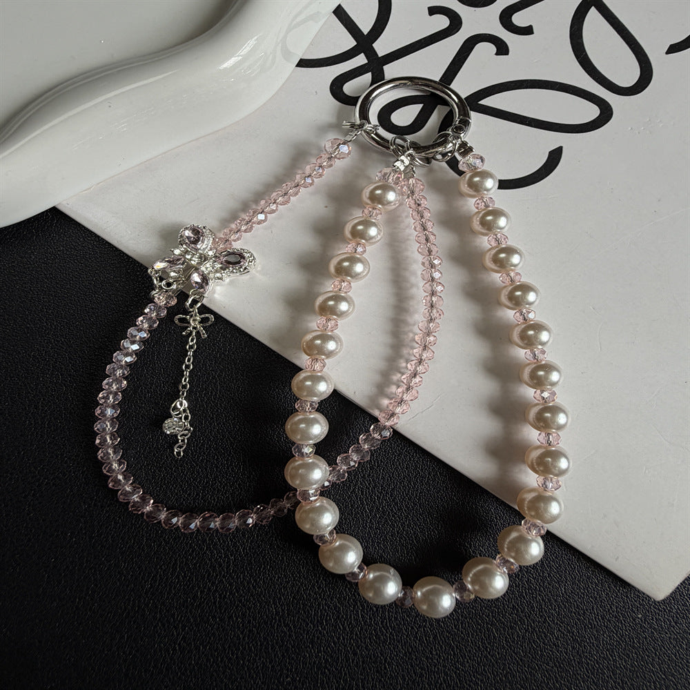 Elegant Pearl and Crystal Charm Phone Lanyard Stornfield