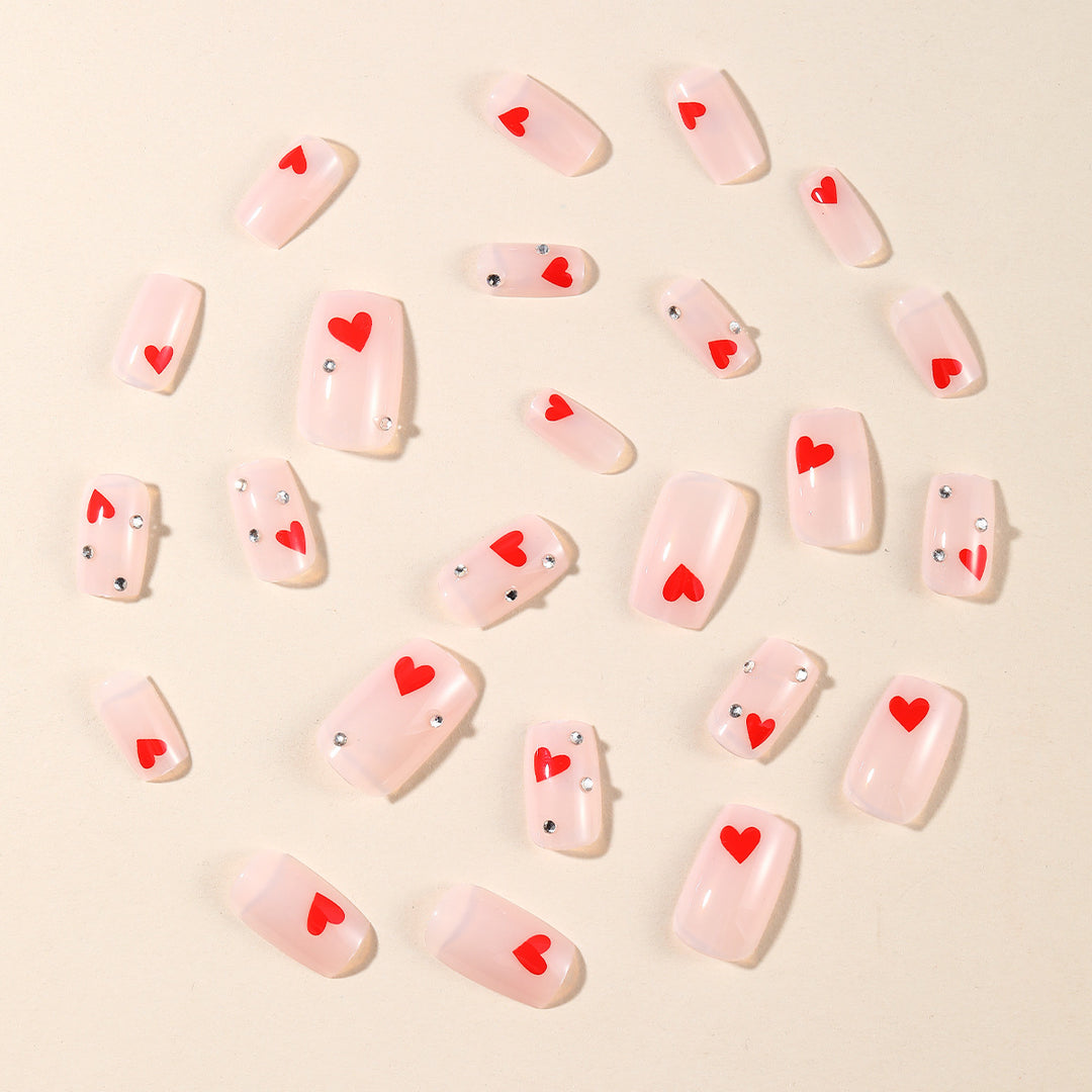 Heart-Accent Decorative Nail Art Extensions Stornfield