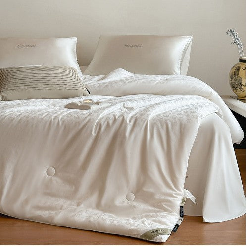Button-Tufted Quilted Down-Alternative Comforter and Plush Pillow Set