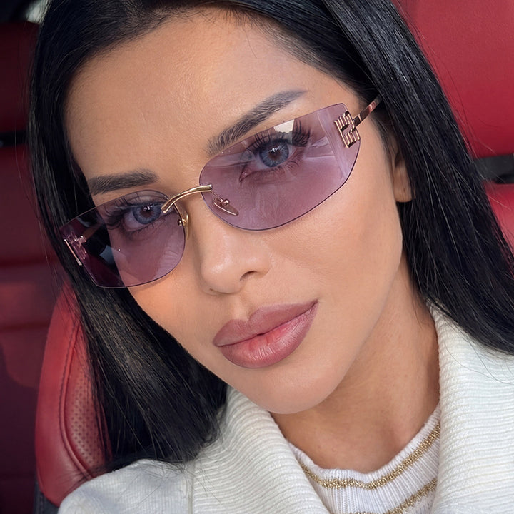 Women's futuristic designer sunglasses with unusual frame and UV protection Stornfield