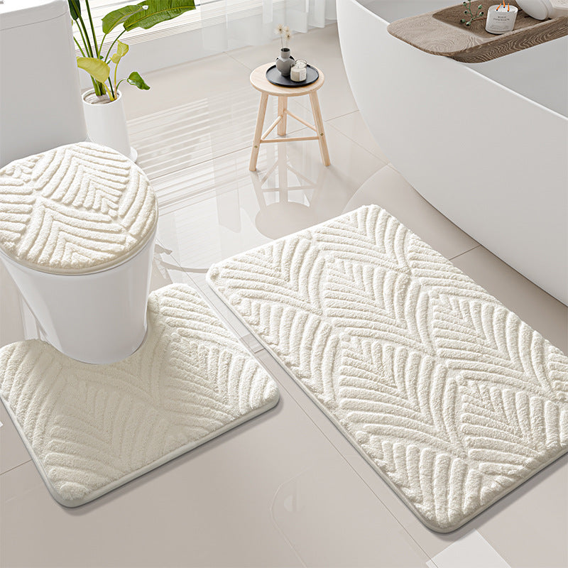 Thick Textured Bathroom Mat Set Stornfield