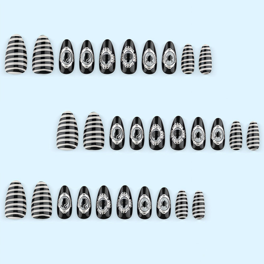 Creative nail art set with spooky designs Stornfield