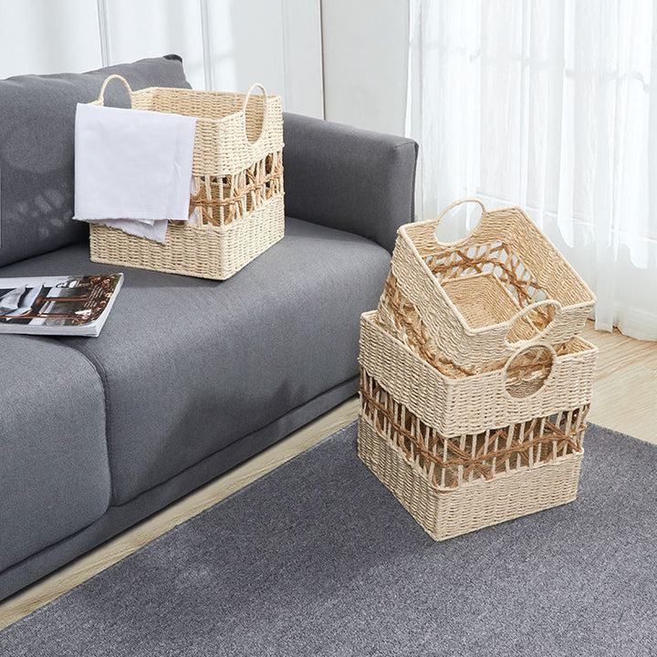 Woven Storage Basket with Handles Stornfield