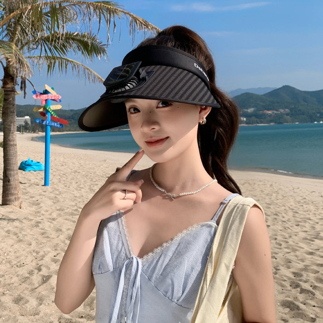 ’s sun protection visor with integrated solar panel, wide brim and adjustable headband Stornfield
