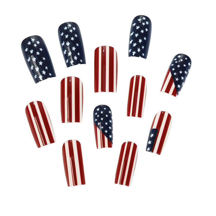 Artificial nails with American flag design Stornfield