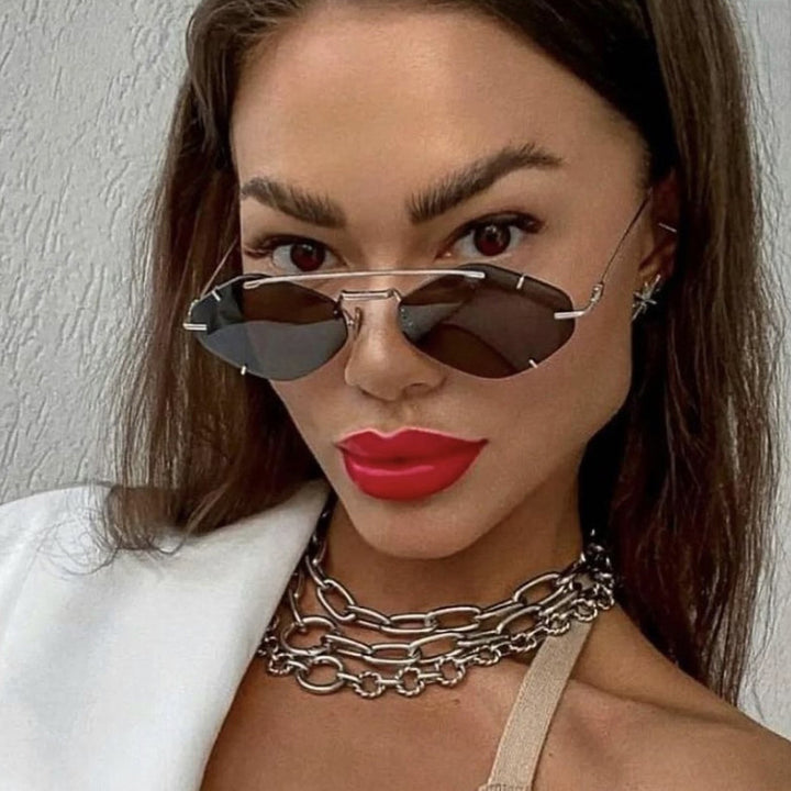 Women geometric sunglasses with ultra-light metal frame Stornfield