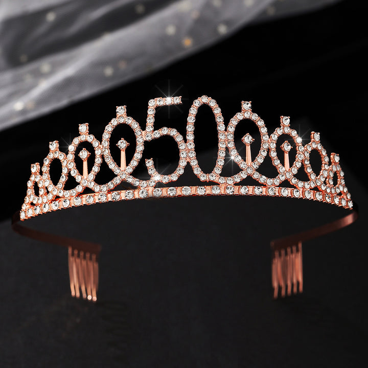 Women's Crystal-Embellished Tiara with Elegant Design Stornfield