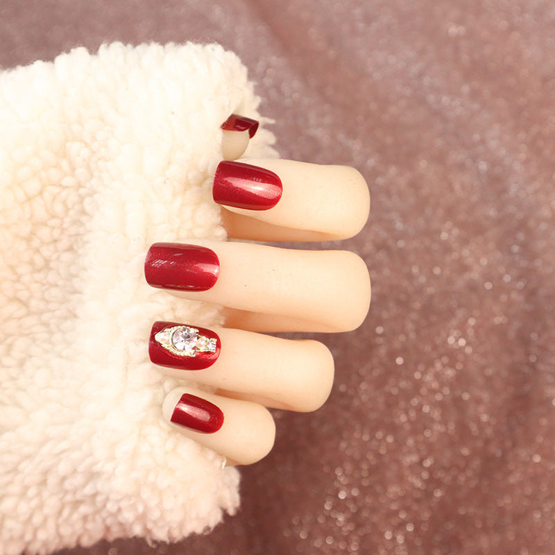 Luxury Press-On Nail Art Set with Rhinestone Accents Stornfield