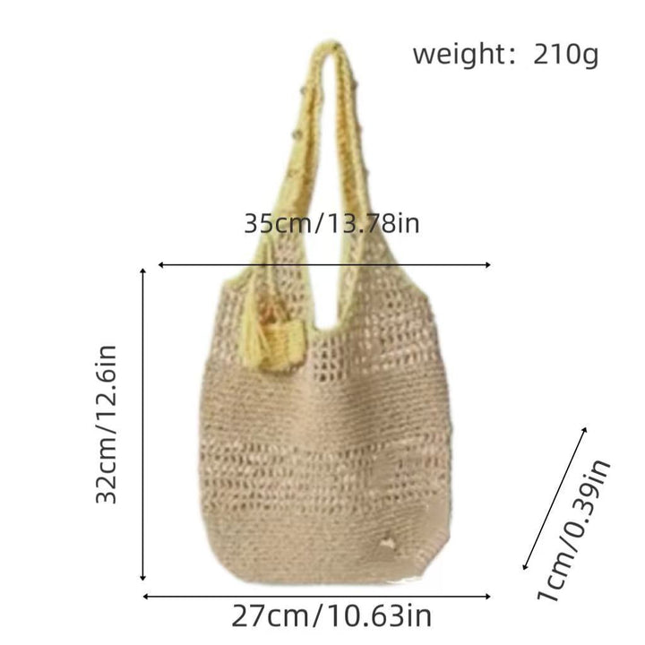 Tote bag made from hand-crocheted yarn with ergonomic shoulder straps Stornfield