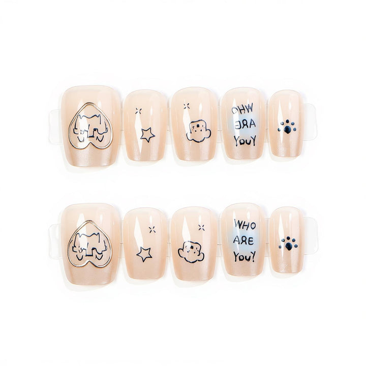Fun-Themed Press-On Nail Art Set Stornfield
